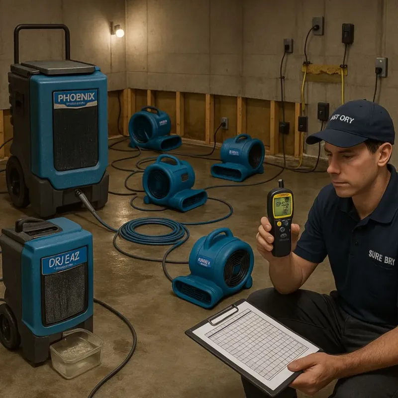 Structural Drying and Dehumidification process in Andover, KS